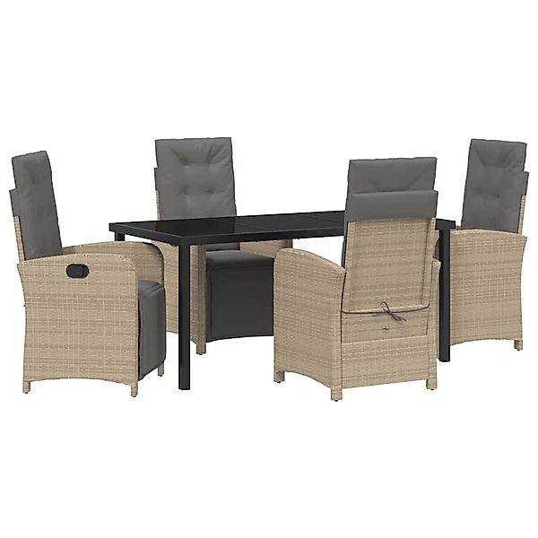 vidaXL Garten Essgruppe 5-Tlg Beige Poly Rattan 3380340 günstig online kaufen