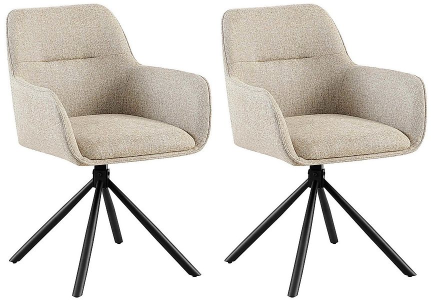 CLP Esszimmerstuhl Tipton (2er Set, 2 St), mit Stoffbezug, schwenkbarer Pol günstig online kaufen