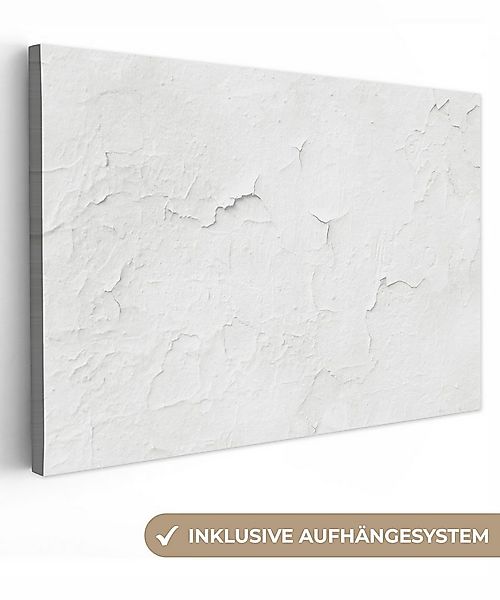 OneMillionCanvasses® Leinwandbild Spachtelmasse - Weiß - Textur, Fotodruck günstig online kaufen