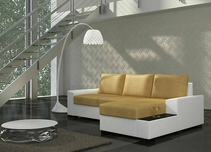 JVmoebel Ecksofa Design Ecksofa Schlafsofa Bettfunktion Sofa Couch Leder Po günstig online kaufen