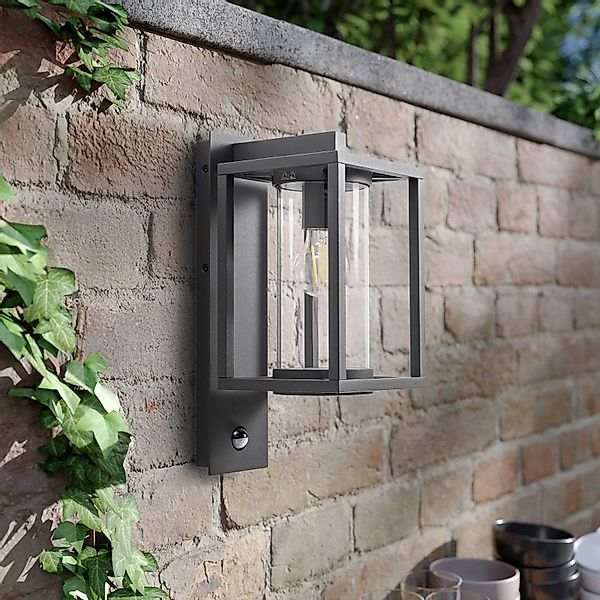 Lucande Außenwandlampe Ferda, Sensor, hängend anthrazit IP44 günstig online kaufen