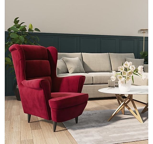 furnicato Sessel Weinrot Samt (1-St) günstig online kaufen