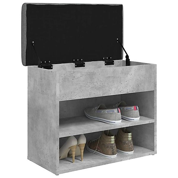 vidaXL Schuhbank Betongrau 62x32x50 cm Holzwerkstoff günstig online kaufen