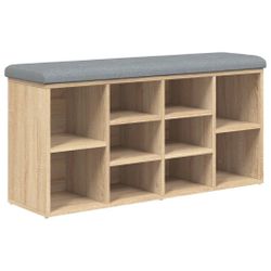 vidaXL Sitzbank Schuhbank Sonoma-Eiche 102x32x50 cm günstig online kaufen