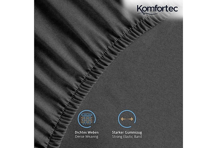 Komfortec Spannbettlaken Jersey Spannbettuch, 90x200, 140x200, 160x200, 180 günstig online kaufen
