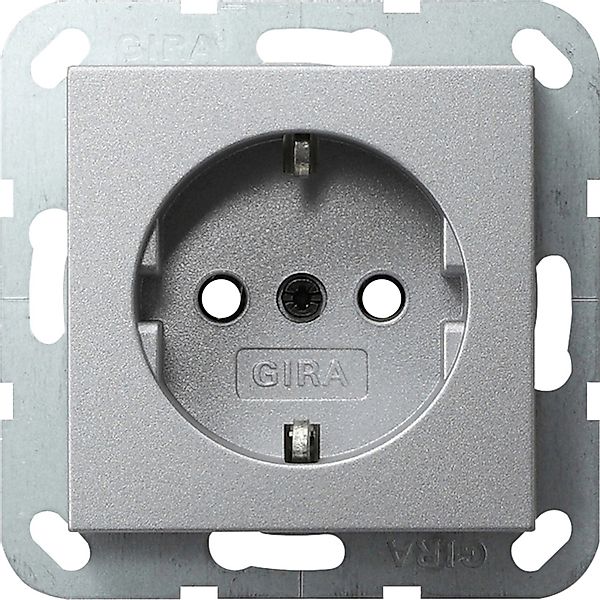 Gira Schuko-Steckdoseneinsatz System 55 Aluminium günstig online kaufen