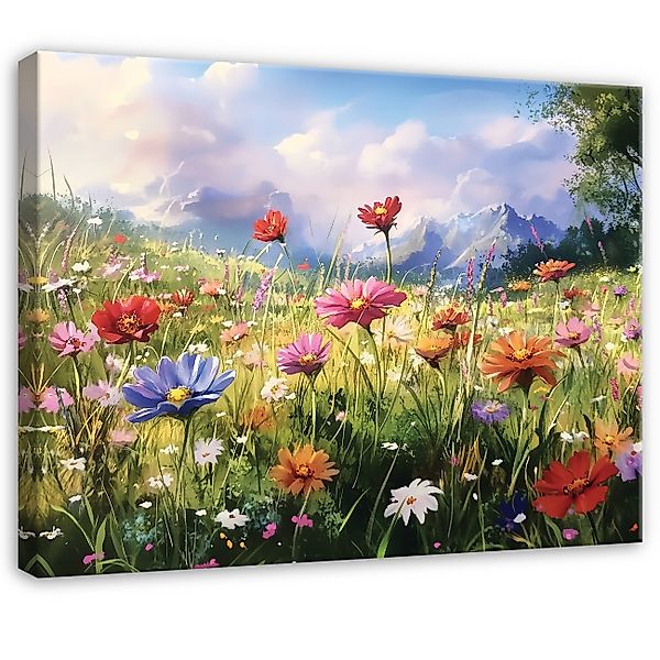 Wallarena Leinwandbild Blumen Feld Natur Modern günstig online kaufen