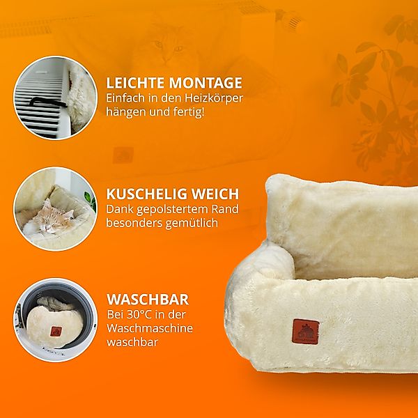 SCHLITZOHR Katzen-Hängematte Heizungsliege Lucky, Polyester, Heizungsliege günstig online kaufen