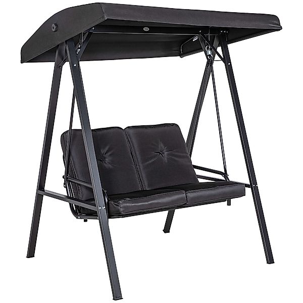 Outsunny Hollywoodschaukel mit Verstellbarem Dach, Kissen, günstig online kaufen