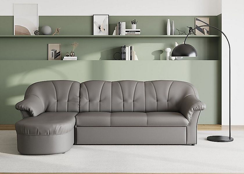DOMO collection Ecksofa "Pegnitz, elegante Rückensteppung, kompakte Stellma günstig online kaufen
