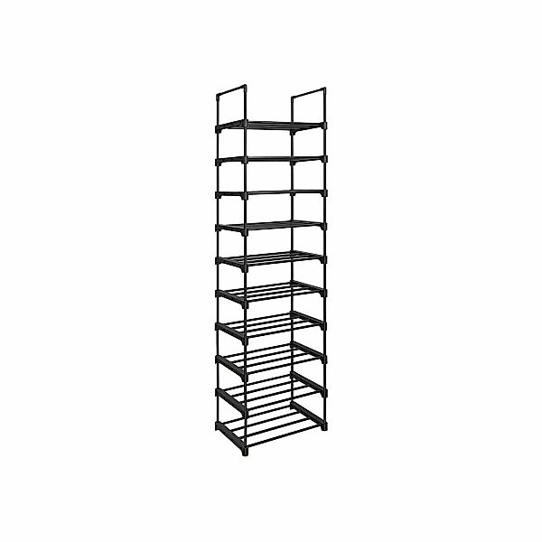 Songmics Schuhregal 10 Ebenen 30 cm x 45 cm x 174 cm Schwarz günstig online kaufen
