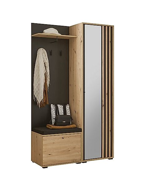 moebel-dich-auf Kompaktgarderobe VOLAM (Paneel + Sitzbank + Garderobenschra günstig online kaufen