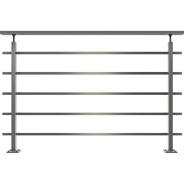Dolle Geländerset Aluminium Eckig für Bodenmontage 150 cm günstig online kaufen