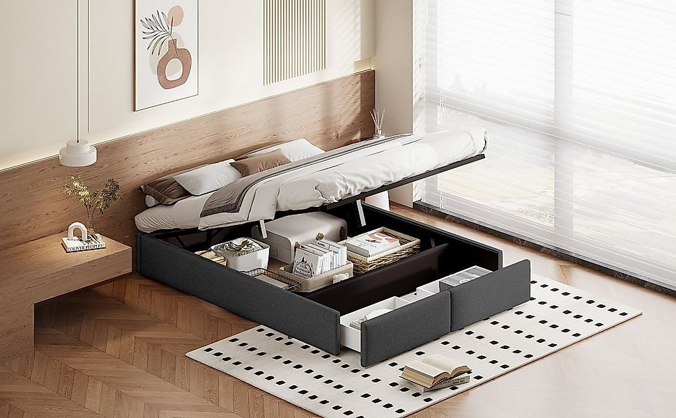 Furnishings Home Futonbett Polsterbett Stauraumbett Doppelbett (Hydraulisch günstig online kaufen