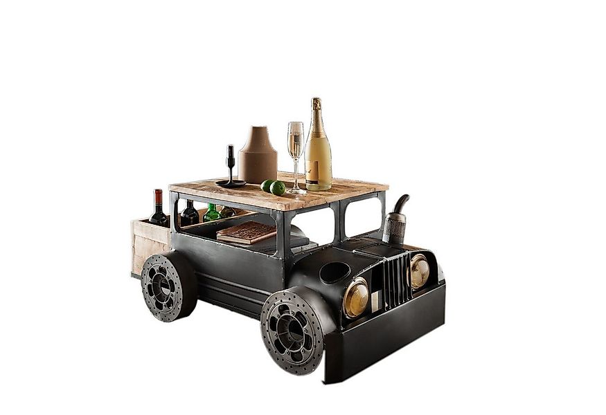More2Home Couchtisch TRUCK, Metall/Mangoholz, auf 4 Eisenrädern günstig online kaufen