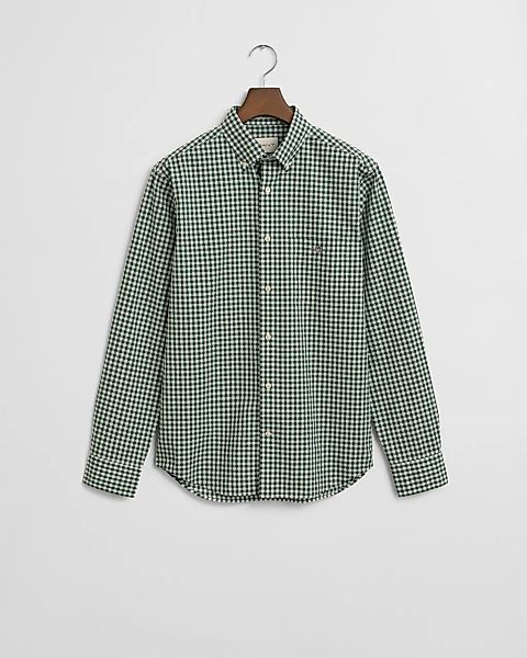 Gant Langarmhemd "REG POPLIN GINGHAM SHIRT", mit Logostickerei auf der Brus günstig online kaufen