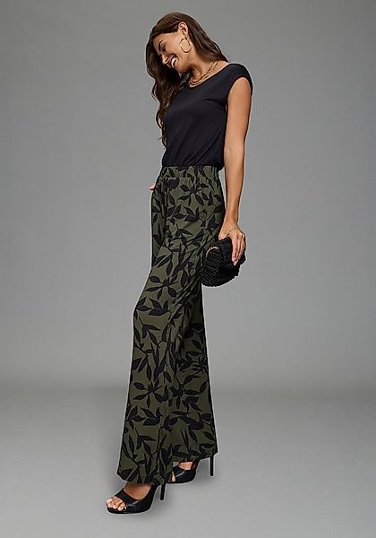 Laura Scott Jumpsuit 2-in-1-Look, einfarbiges Oberteil, geblümte Hose, Visk günstig online kaufen