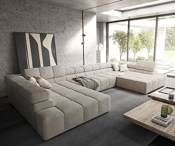 DELIFE Wohnlandschaft Phia, Cord Beige 430x220 günstig online kaufen