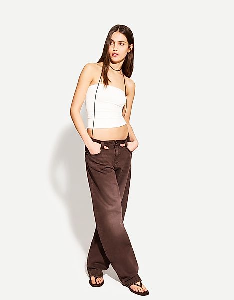 Bershka Bandeau-Top Damen M Rohweiß günstig online kaufen