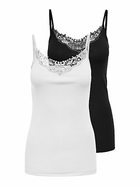 ONLY Longtop "ONLLULU LACE SINGLET 2PACK CS JRS", (Packung, 2 tlg.) günstig online kaufen