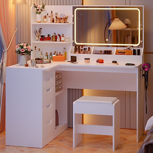 Furnicopia Schminktisch LED-Schminktisch mit großer Ablagefläche günstig online kaufen