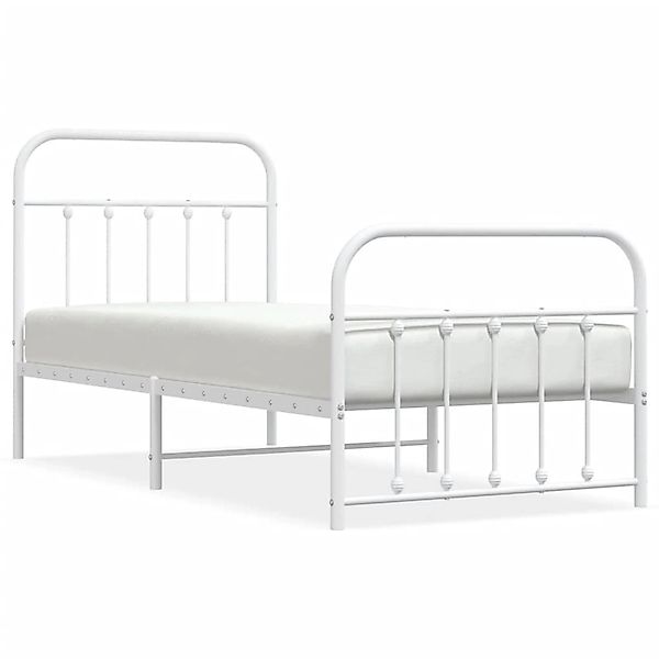vidaXL Bettgestell mit Kopf- und Fußteil Metall Weiß 90x190 cm Modell 41846 günstig online kaufen