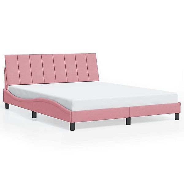 furnicato Bettgestell mit Kopfteil Rosa 160x200 cm Samt günstig online kaufen