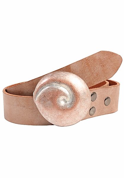 Rettungsring Gürtel Ledergürtel, mit austauschbarer Schließe "Muschel Rund günstig online kaufen