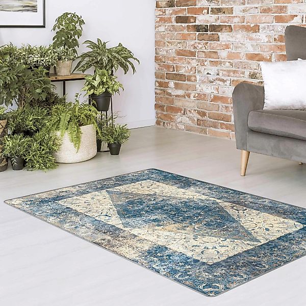 Teppich Arabischer Teppich in blau Vintage günstig online kaufen