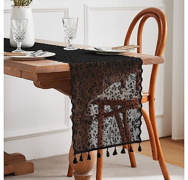 BYSURE Tischläufer (1-tlg), Spitze Tischdecke in Spitzenauflage Vintage Bes günstig online kaufen