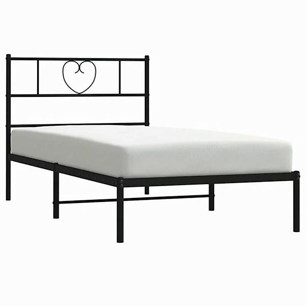 vidaXL Bett Bettgestell mit Kopfteil Metall Schwarz 100x200 cm günstig online kaufen