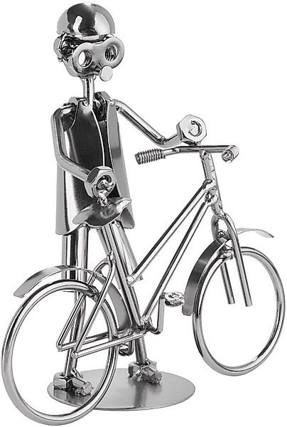 BRUBAKER Dekofigur Metallskulptur Schraubenmännchen Fahrrad - Metallfigur ( günstig online kaufen