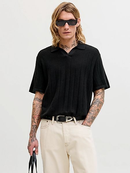 Jack & Jones Polokragenpullover "JJEBRADLEY KNIT SPLIT NECK SS SN" Baumwoll günstig online kaufen