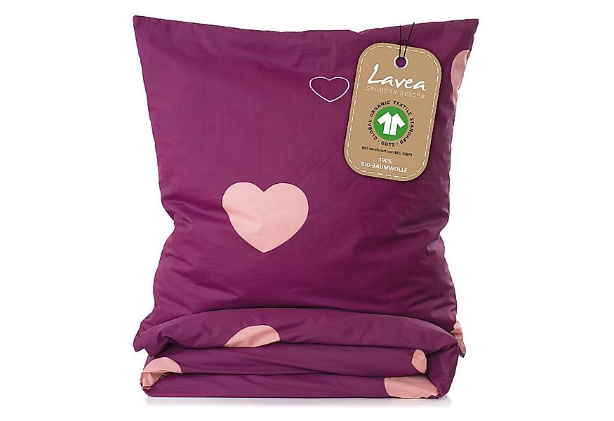 Lavea Kinderbettwäsche Bettwäsche Kinder Herzen Set, mit Reißverschluss, mi günstig online kaufen