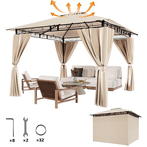 Furnicopia Pavillon Gazebo Partyzelt 3*3CM wasserdichter günstig online kaufen