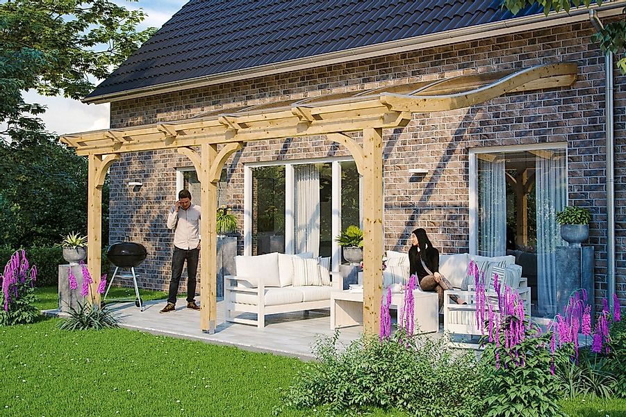 Skan Holz Terrassenüberdachung Venezia B x T 541 cm x 289 cm Leimholz Natur günstig online kaufen