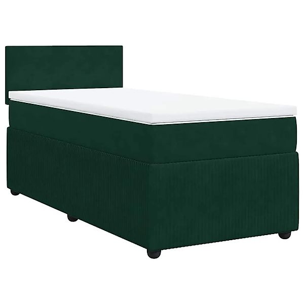 vidaXL Boxspringbett mit Matratze Dunkelgrün 90x190 cm Samt 3287611 günstig online kaufen