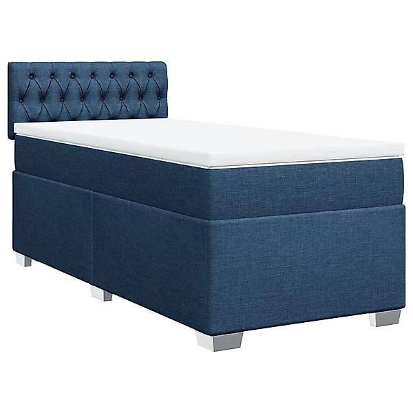 vidaXL Boxspringbett mit Matratze Blau 90x200 cm Stoff2097670 günstig online kaufen