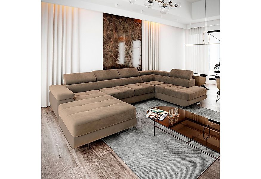 Masseno Ecksofa CASONE mit Schlaffunktion U-Form, Sofa mit Bettkasten günstig online kaufen