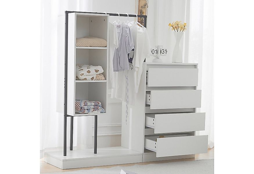 i@home Garderoben-Set Schubladenschrank,Kleiderschrank-Set,weißer Kleidersc günstig online kaufen