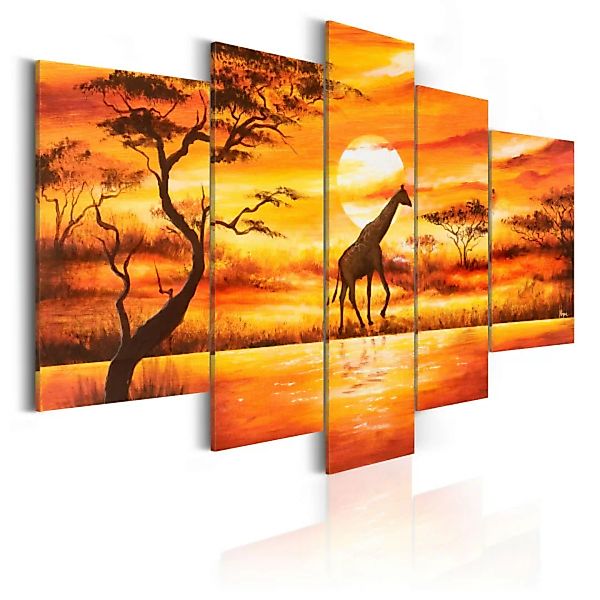 Leinwandbild Eine Giraffe in der Savanne XXL günstig online kaufen