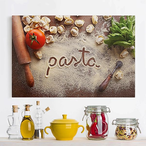 Leinwandbild Küche - Querformat Pasta Italiana günstig online kaufen