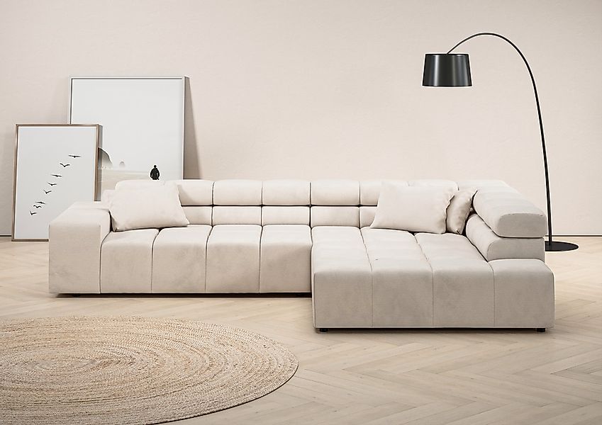 INOSIGN Ecksofa "Ancona incl. Kopfteilverstellung, Breite 319cm, L-Form", w günstig online kaufen