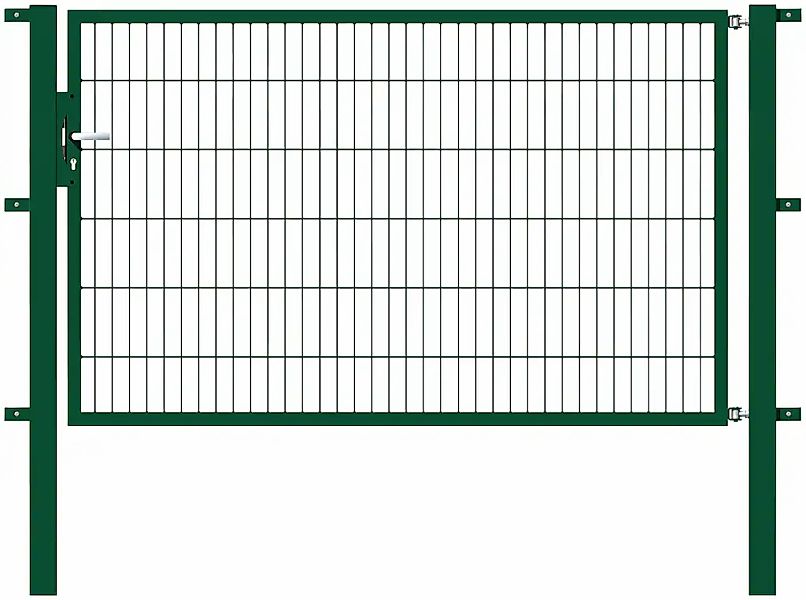 Metallzaun Einzeltor für Doppelstabmatte Grün z. Einbetonieren 120 cm x 200 günstig online kaufen