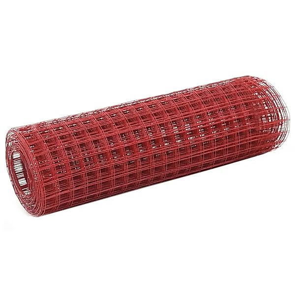 vidaXL Drahtzaun Stahl mit PVC-Beschichtung 25x0,5 m Rot 143676 günstig online kaufen