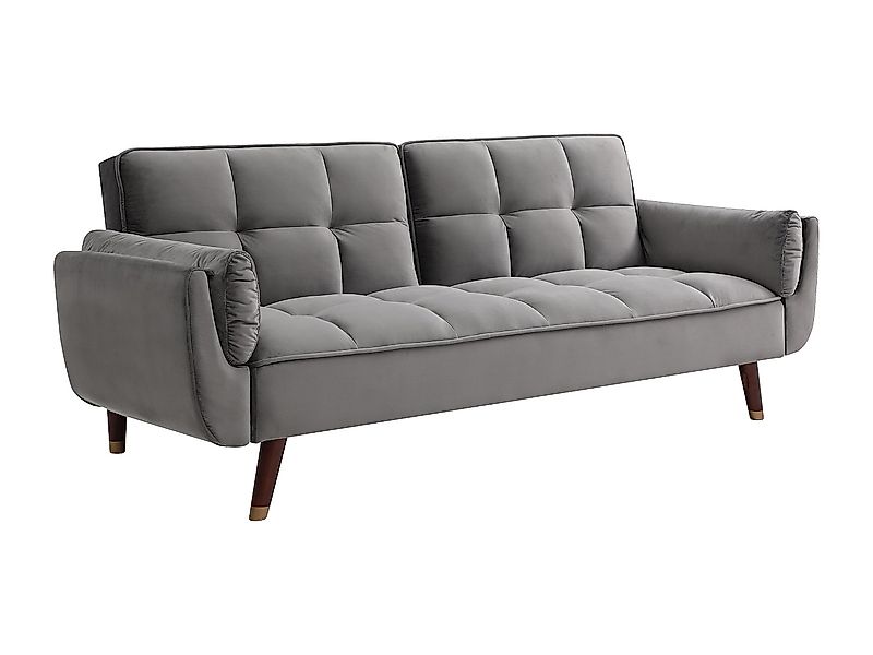 Klappsofa 3-Sitzer mit Schlaffunktion - Samt - Grau - GULCAN günstig online kaufen