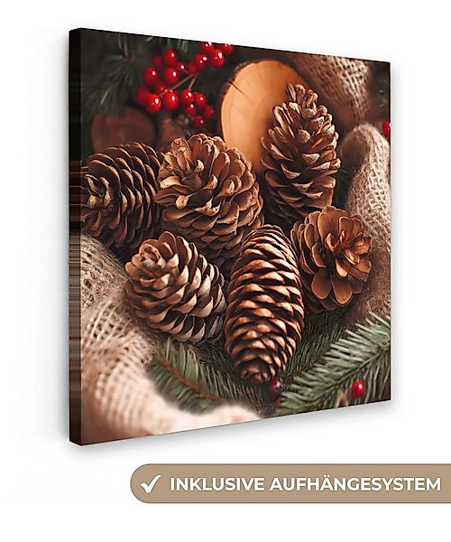 OneMillionCanvasses® Leinwandbild Tannenzapfen - Baum - Winter - Natur - Br günstig online kaufen