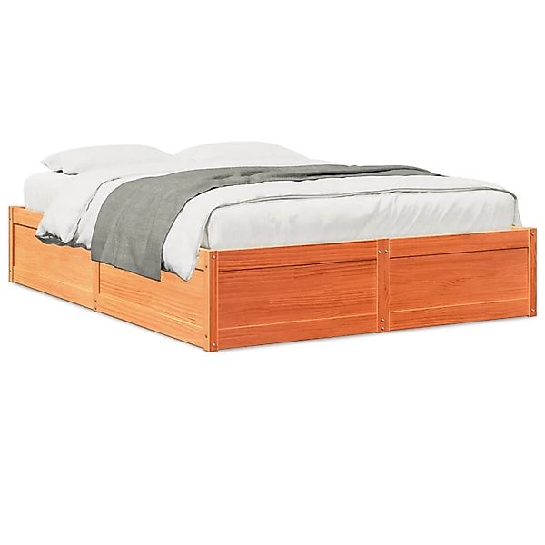 vidaXL Massivholzbett ohne Matratze Wachsbraun 160x200 Kiefernholz 3282371 günstig online kaufen