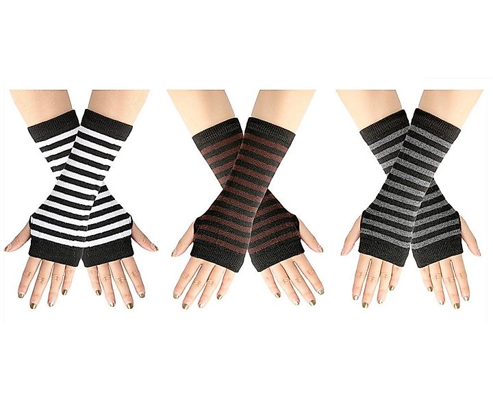 XDeer Strickhandschuhe 2/3 Paar Lange Fingerlose günstig online kaufen