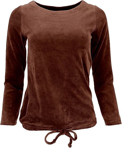 Guru-Shop Longsleeve Nicki-Pullover, weiches Samtshirt, Langarmshirt.. günstig online kaufen